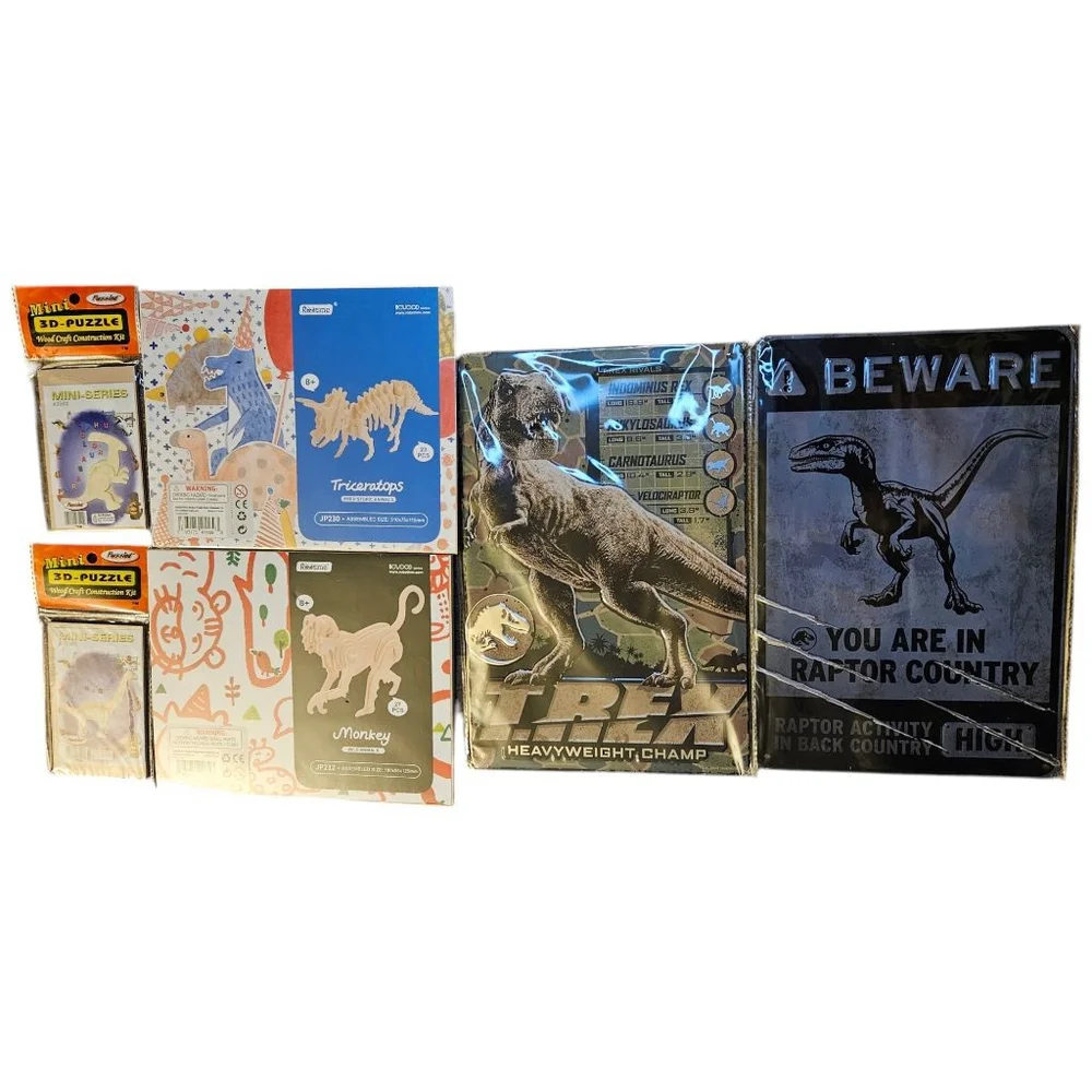 Dinosaur 3D Puzzles and Wall Decoration Gift Bundle